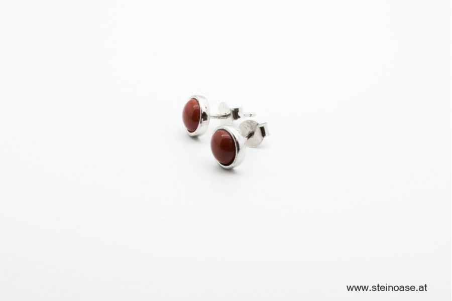 Ohrstecker Jaspis Cabochon  Silber 8mm